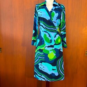 NWOT Flora Bea Locomotion Milo wrap dress